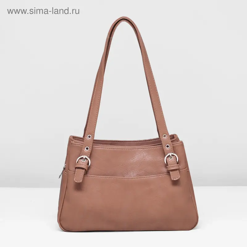 Сумка жен 6169, 31*9*19, 3 отда на молнии, н/карман, бежевый