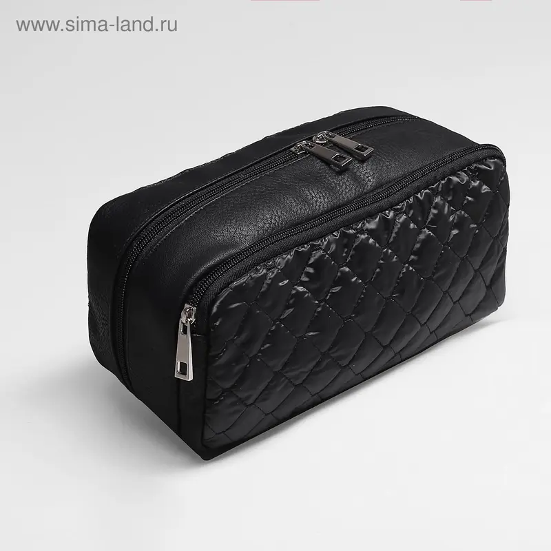 Косметичка на молнии, 1 отдел, цвет чёрный