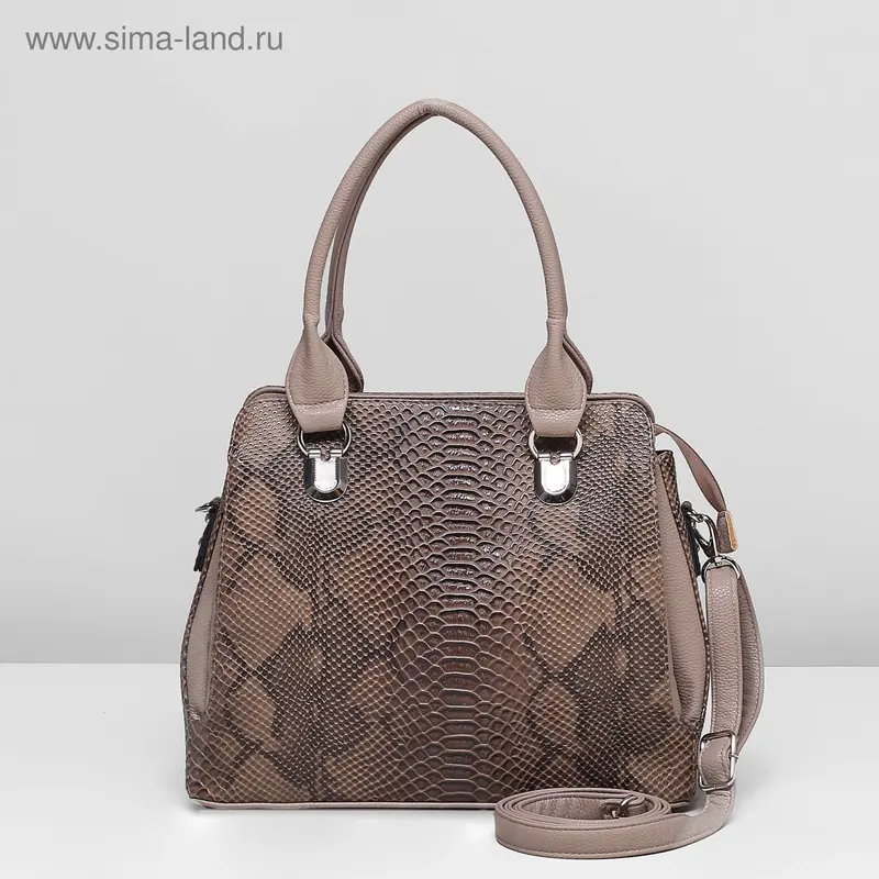 Сумка жен 5026, 33*13*28, 3 отд на молнии, н/карман, бежевый