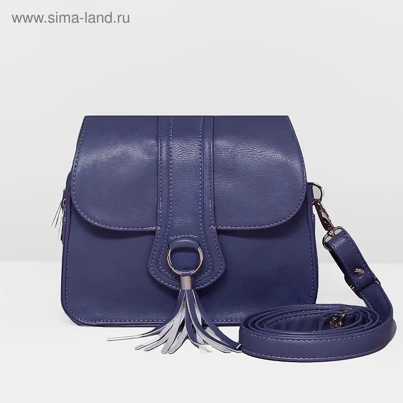 Сумка жен 6050, 23*9*16, 2 отд на молниях, длин ремень, темно синий