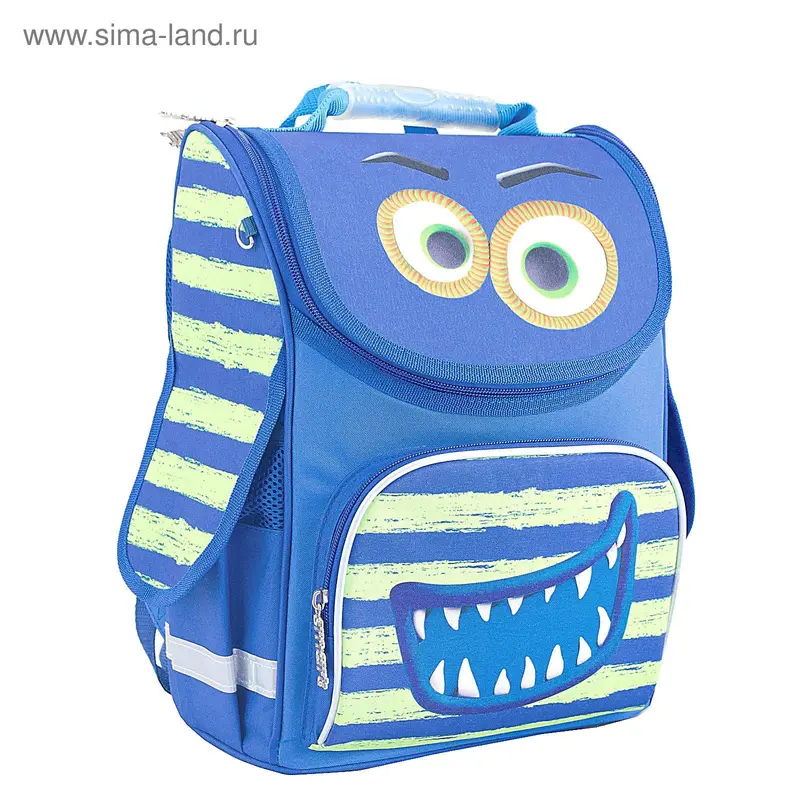 Ранец Стандарт Smart PG-11, 34 х 26 х 14 см, Monster, синий