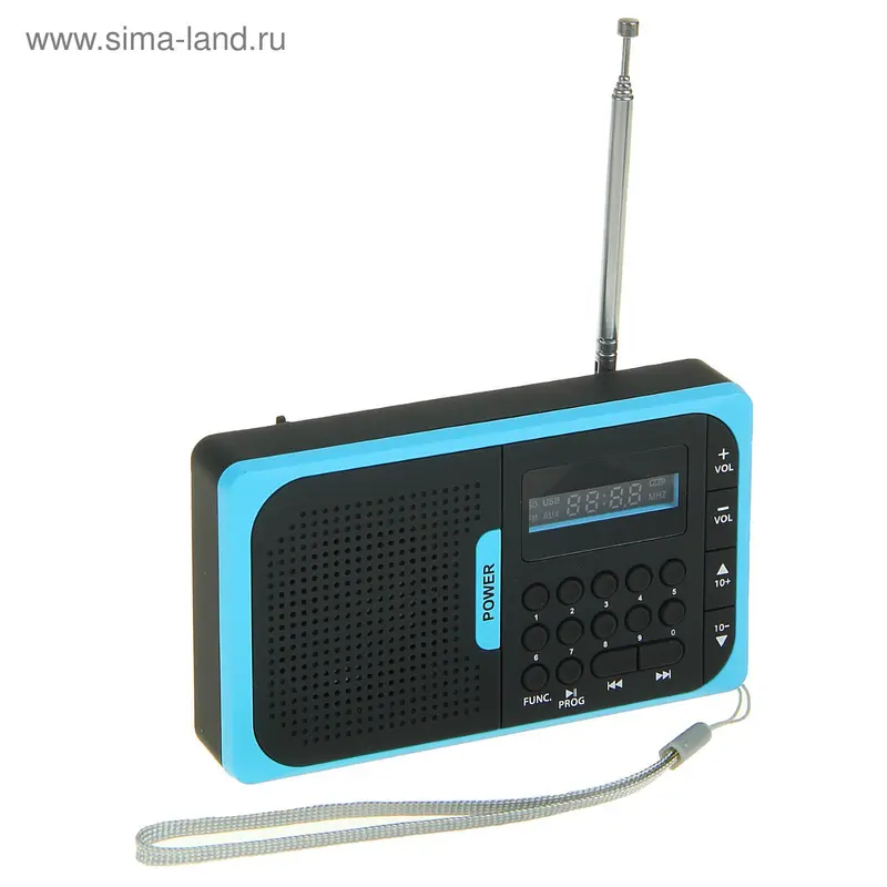 Радиоприемник Perfeo Voyager, УКВ+FM, MP3, USB, синий