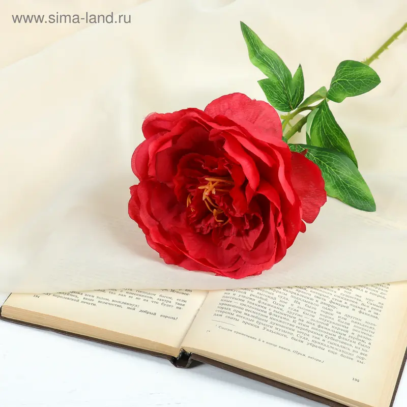Цветы искусственные "Пионус" красный 12*55 см