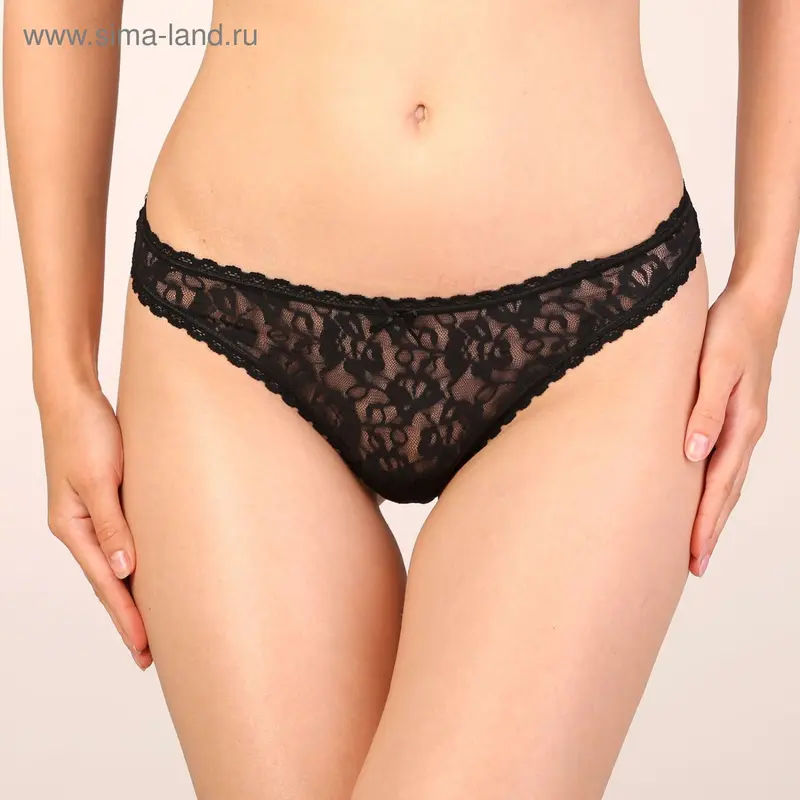 Трусы женские стринги DL1104, цвет чёрный (black), размер 46 (M)