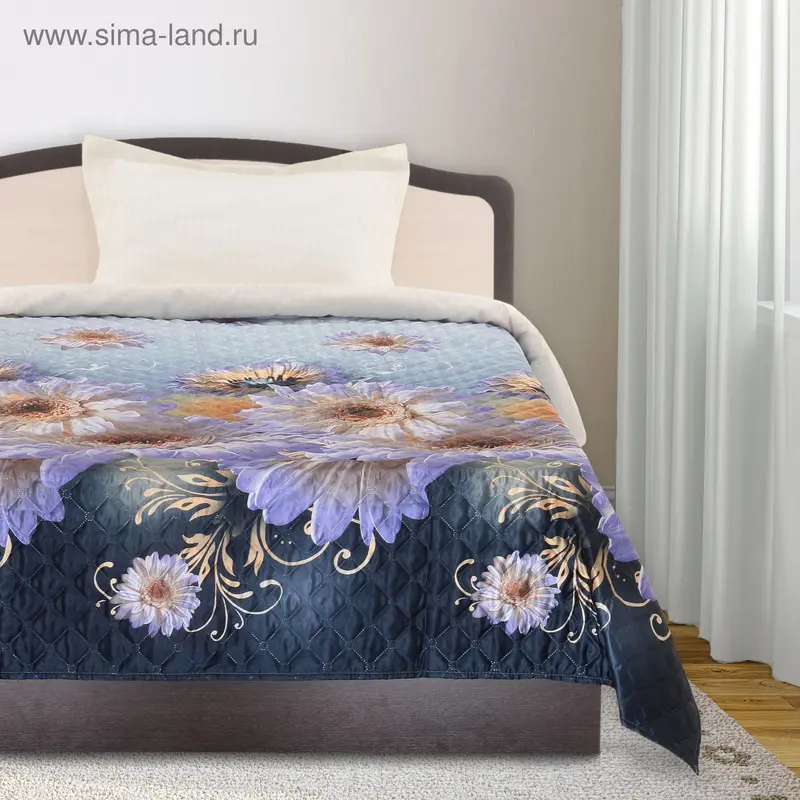 Покрывало АТЛАС рис 12 сер/ромаш 150х205 см, п/э 110 г/м2
