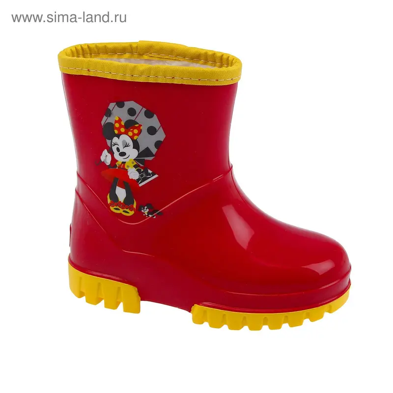 Сапоги детские Disney, цвет бордо/жёлтый, размер 28