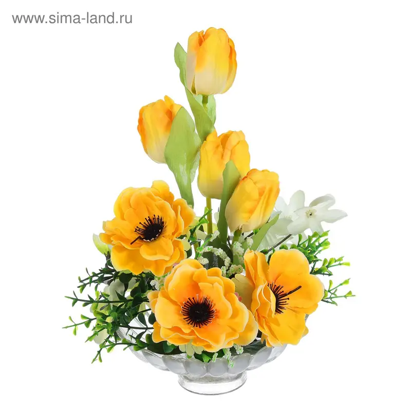 Композиция из цветов 20х20х26см