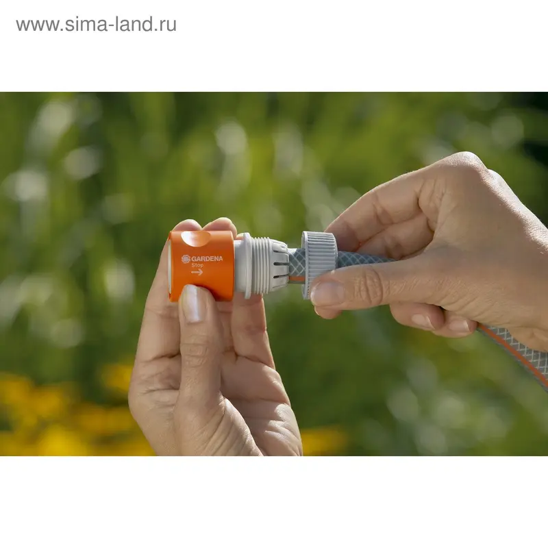 Коннектор с аквастопом, 1/2" (12 мм), пластик, GARDENA