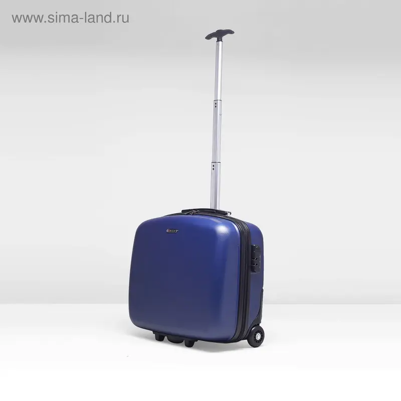 Чемодан мини, 15", 2 колеса, выдвижная ручка, цвет синий