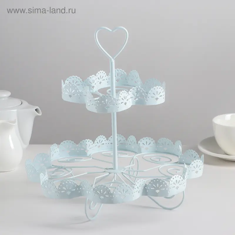 Подставка для пирожных 2-ярусная 24х24x23 см