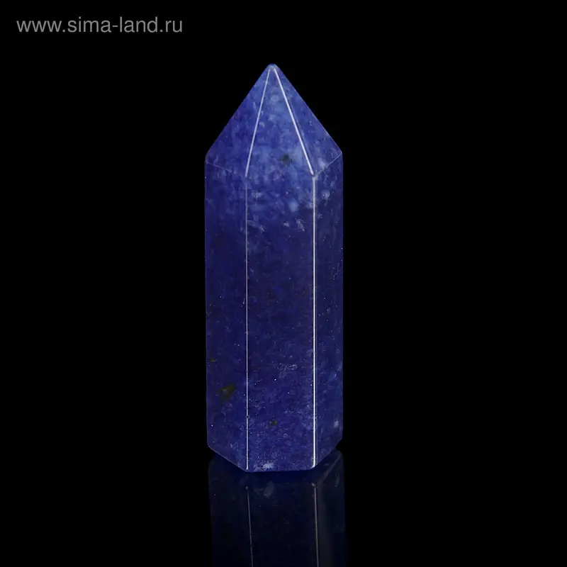 Призма из камня. Голубой кварц от 20х65мм/75г:коробка