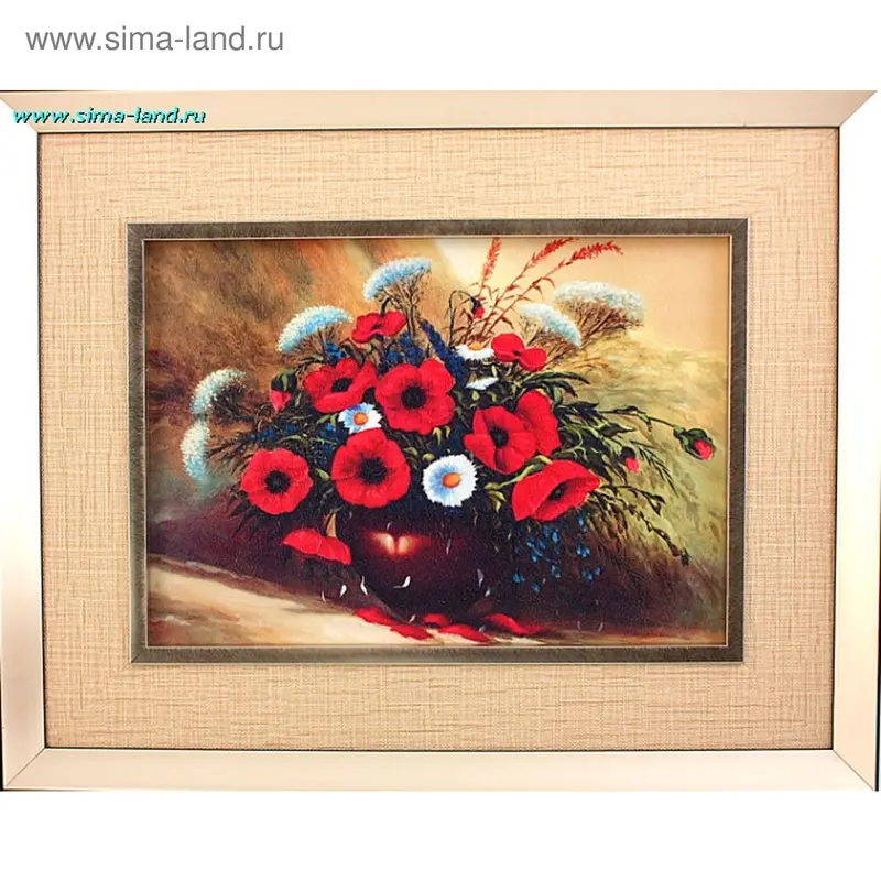 картина двойная 40*50 см маки
