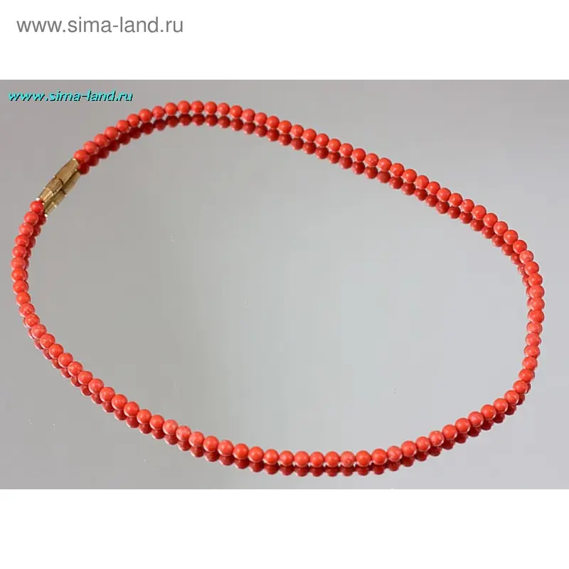 Бусы шар №6 «Коралл», цвет оранжевый, 45см