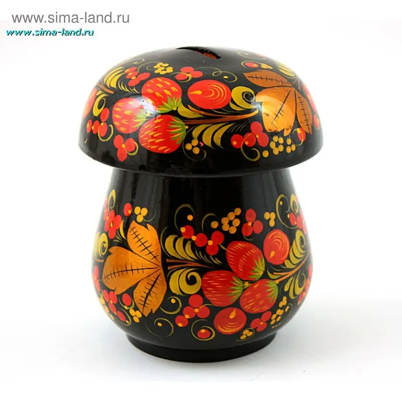 Хохлома, копилка "Гриб"