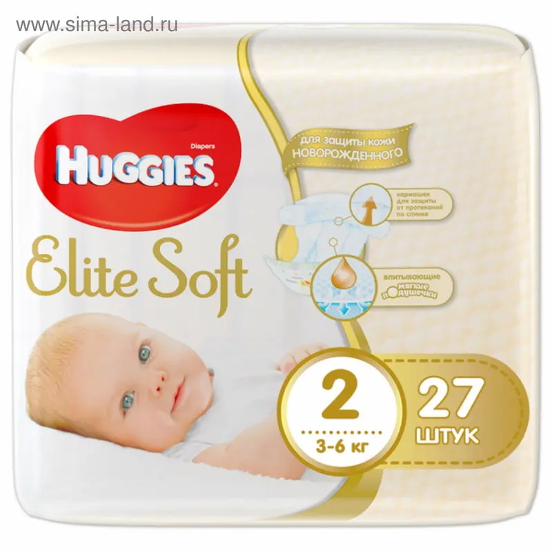 Подгузники Convenience Elite Soft 2, 3-6кг, 27 шт