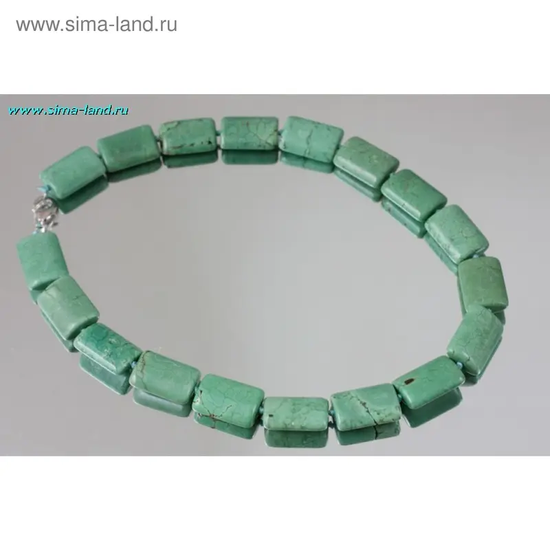 Бусы прямоугольник «Бирюза»
