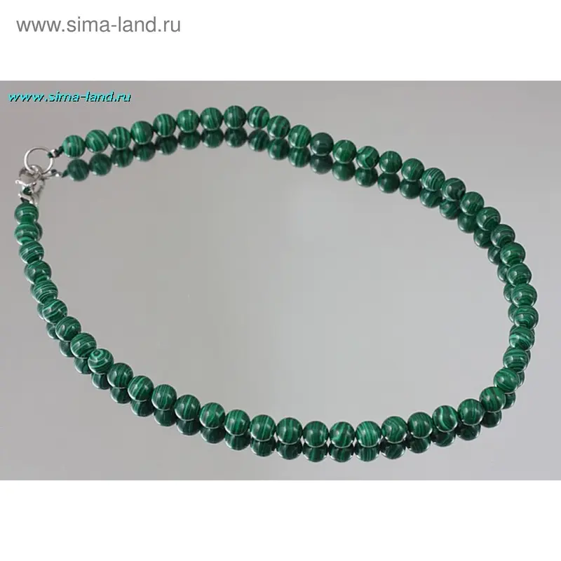 Бусы шар, классика «Малахит», 45см