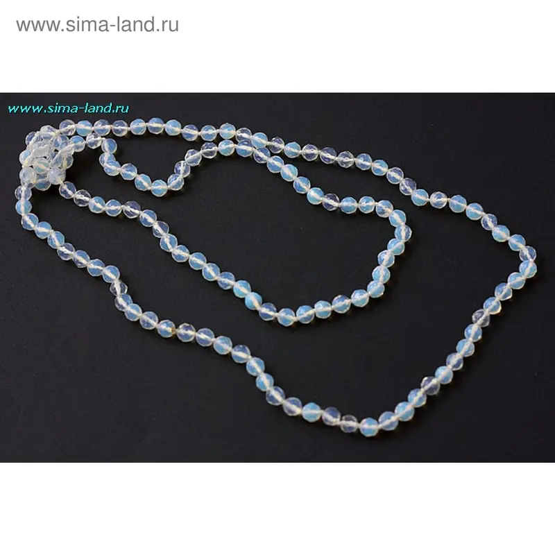 Бусы шар гранёный «Лунный камень»