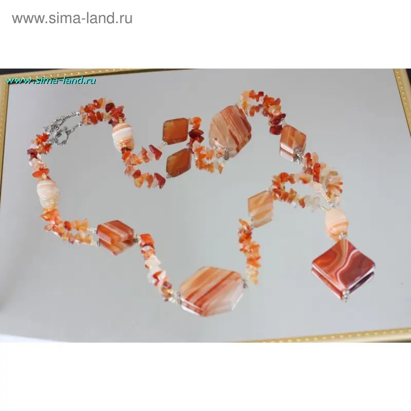 Бусы осколки «Агат рыжий», 90см