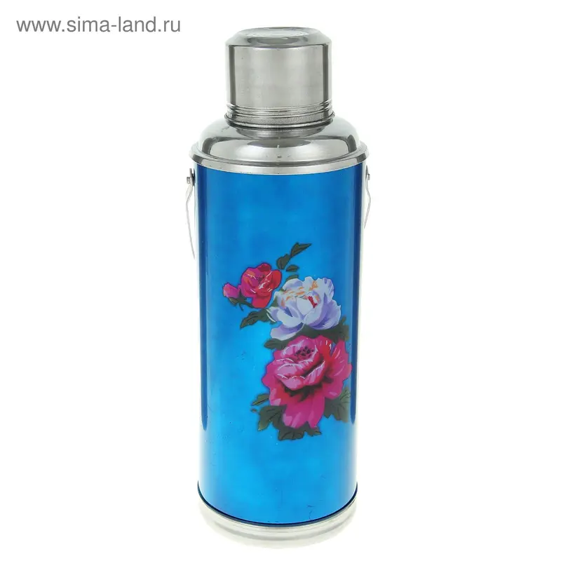 Термос "Пионы" с 1 кружкой, 2 л микс