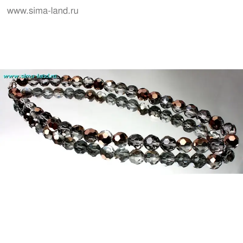 Бусы шар №12, гранёный «Пирит», 45см