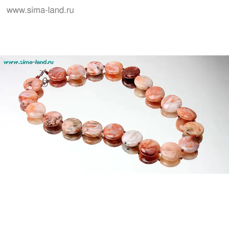 Бусы лепёшка «Агат полосатый, 45см