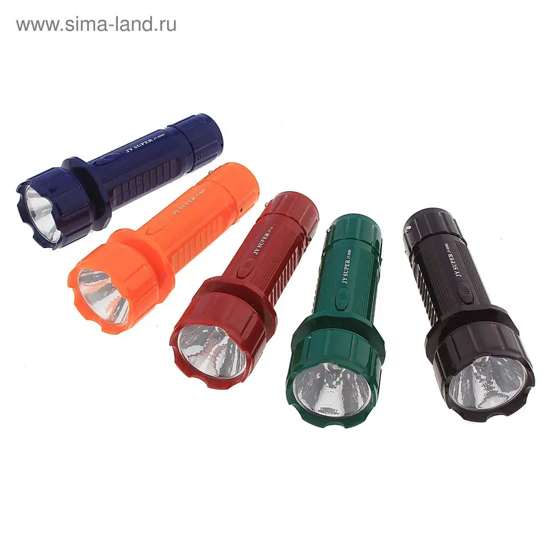 Фонарик 1 диод, с кольцом, зарядка от сети 220 V, микс