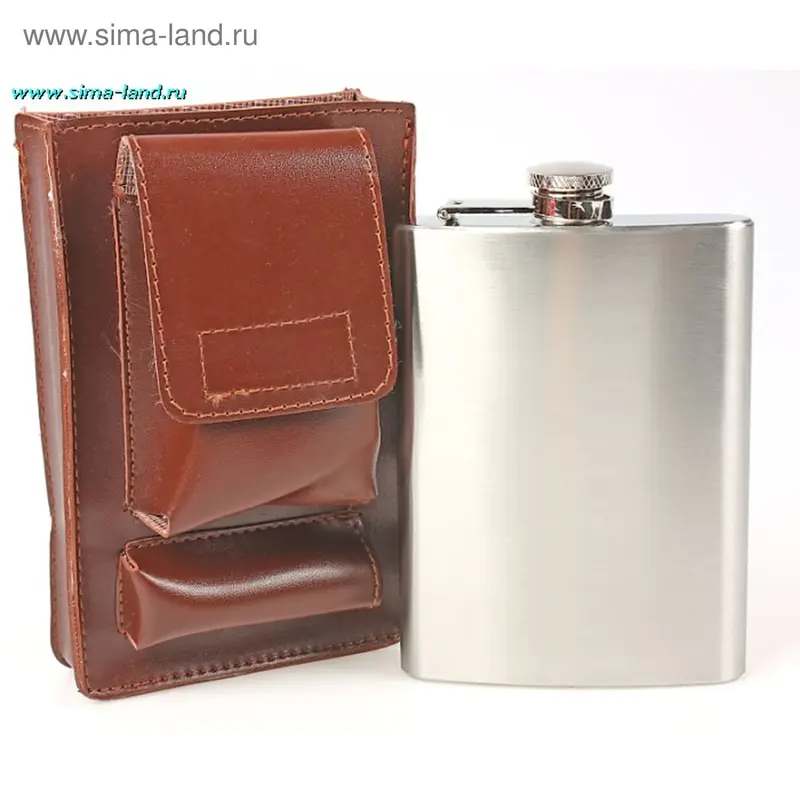 Фляжка в футляре на поясе, с 2 карманами
