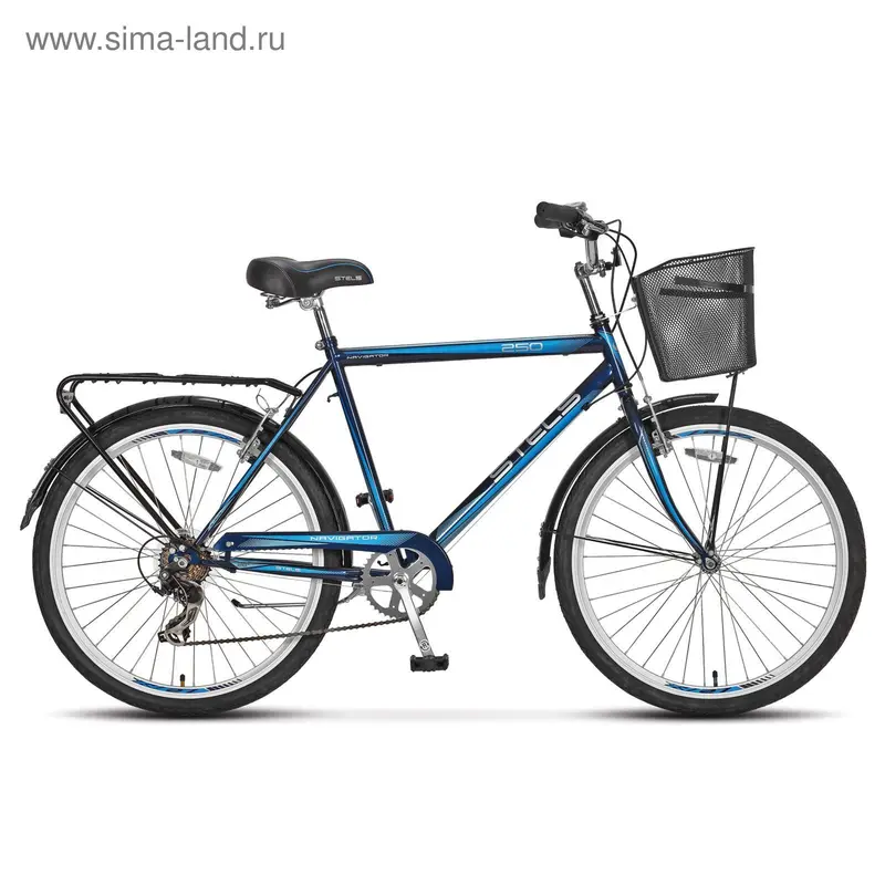 Велосипед 26" Stels Navigator-250 Gent, 2016, цвет тёмно-синий/голубой, размер 20,5"