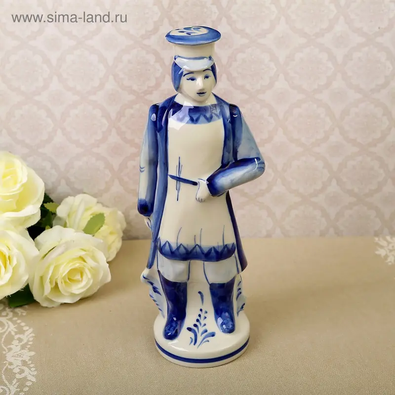 Штоф "Купец", гжель, фарфор, 2с