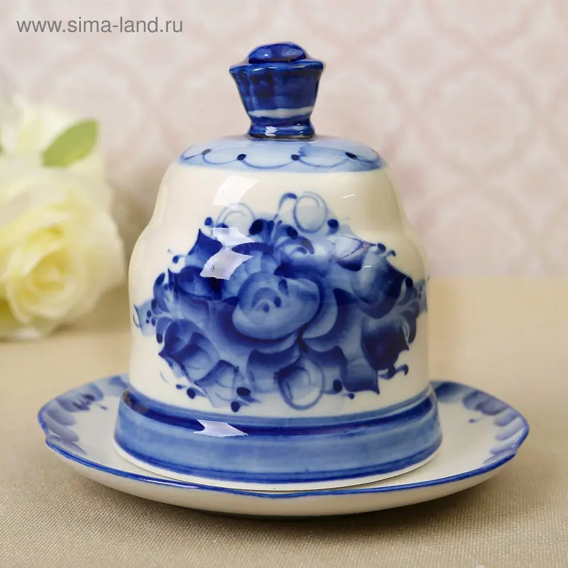 Лимонница, гжель, фарфор, 2с