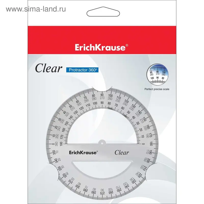 Транспортир 360*/12 см "Clear", полибег