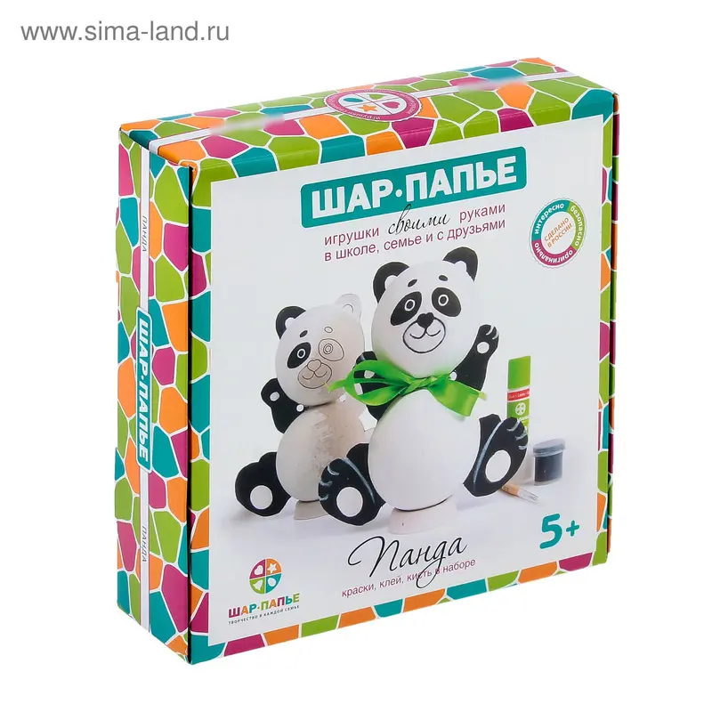 Панда из шар-папье