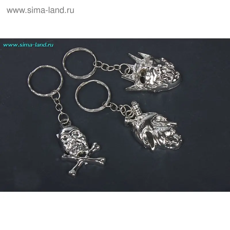 брелок пластик п/м череп бол (набор 12 шт)