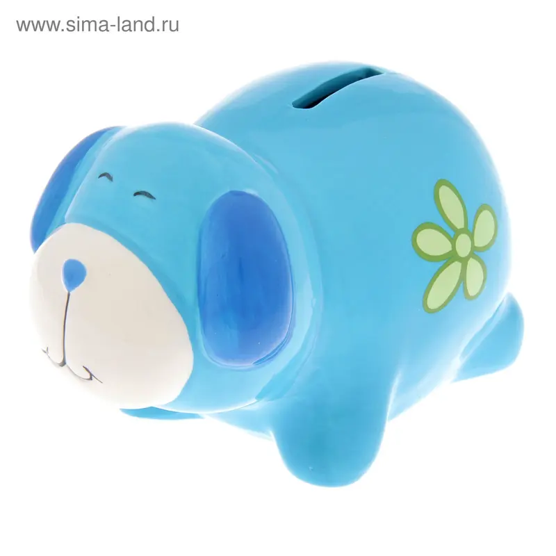 Копилка керамика "Пёсик в цветочек" МИКС 8х14,5х9,5 см