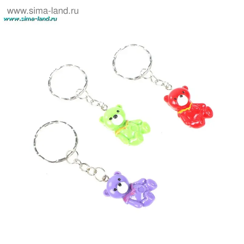 брелок пластик мишка в кофте (набор 12 шт)