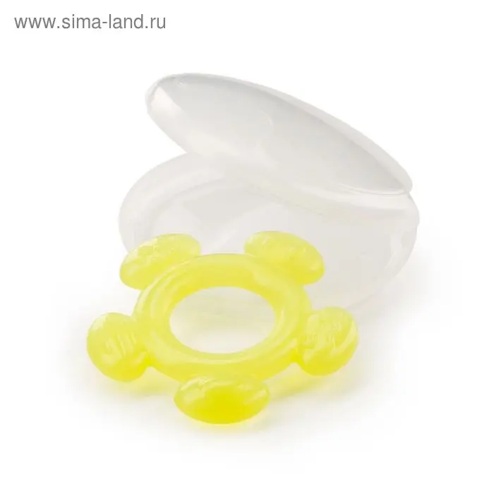 Прорезыватель силиконовый в футляре Silicone Teether, цвет лайм