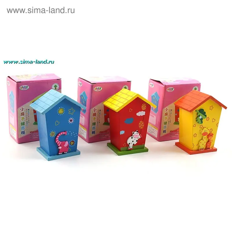 копилка деревянная домик 13*10*5