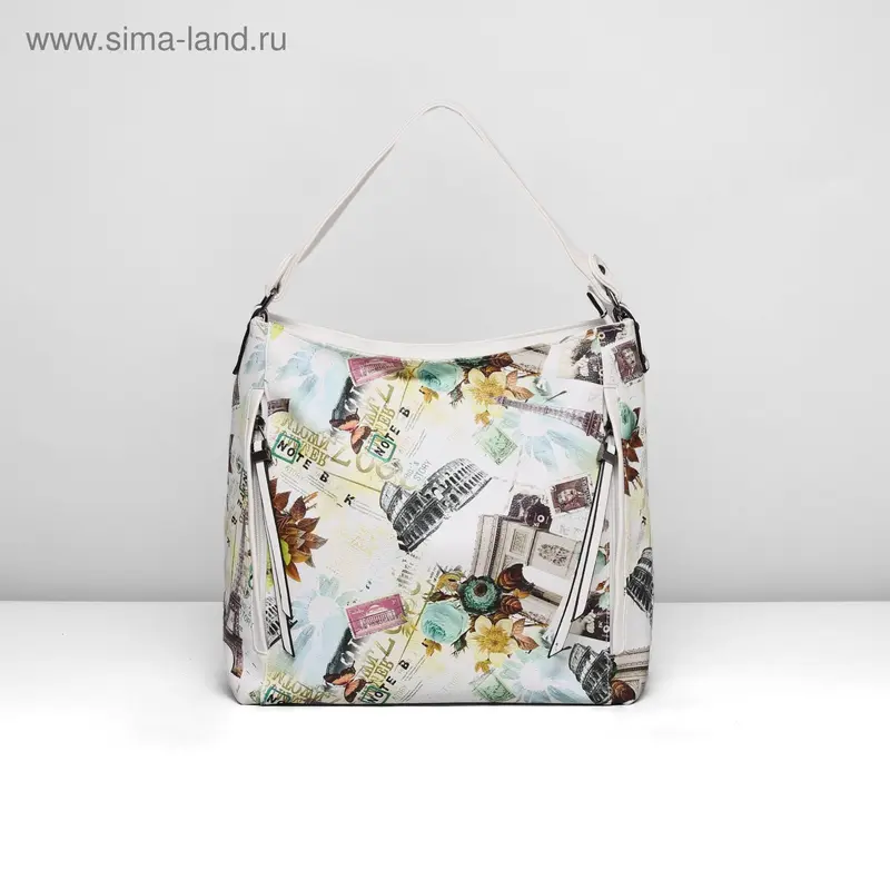 Сумка жен L-0705, 33*12*30, отд с перег на молнии, 3 н/кармана, белый