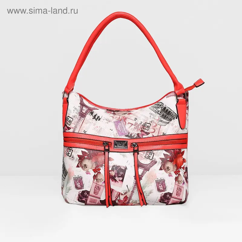 Сумка жен L-0689, 35*13*28, отд с перег на молнии, 3 н/кармана, коралл