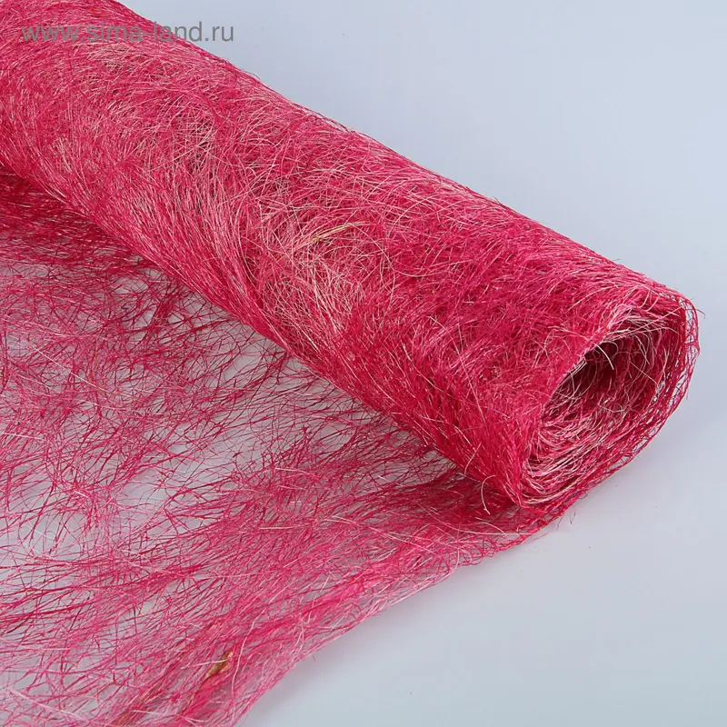 Абака натуральная тонкая, розовая, 48 см x 4,5 м