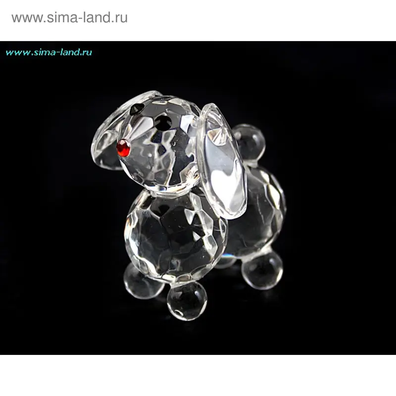 стекло кристалл песик мини 4*4 см