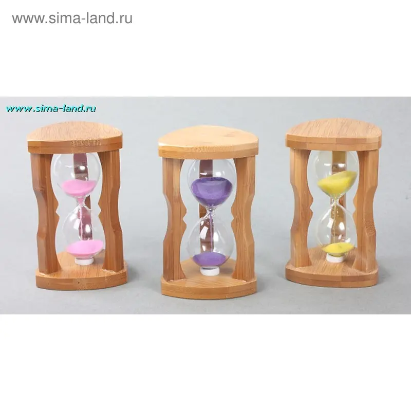 Часы песочные, 3 резные колонны, основание - сердце, микс