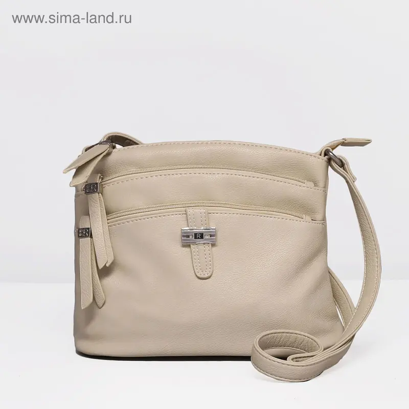 Сумка жен L-907, 26*10*22, отд с пер, 3 н/кармана, рег ремень, молочный