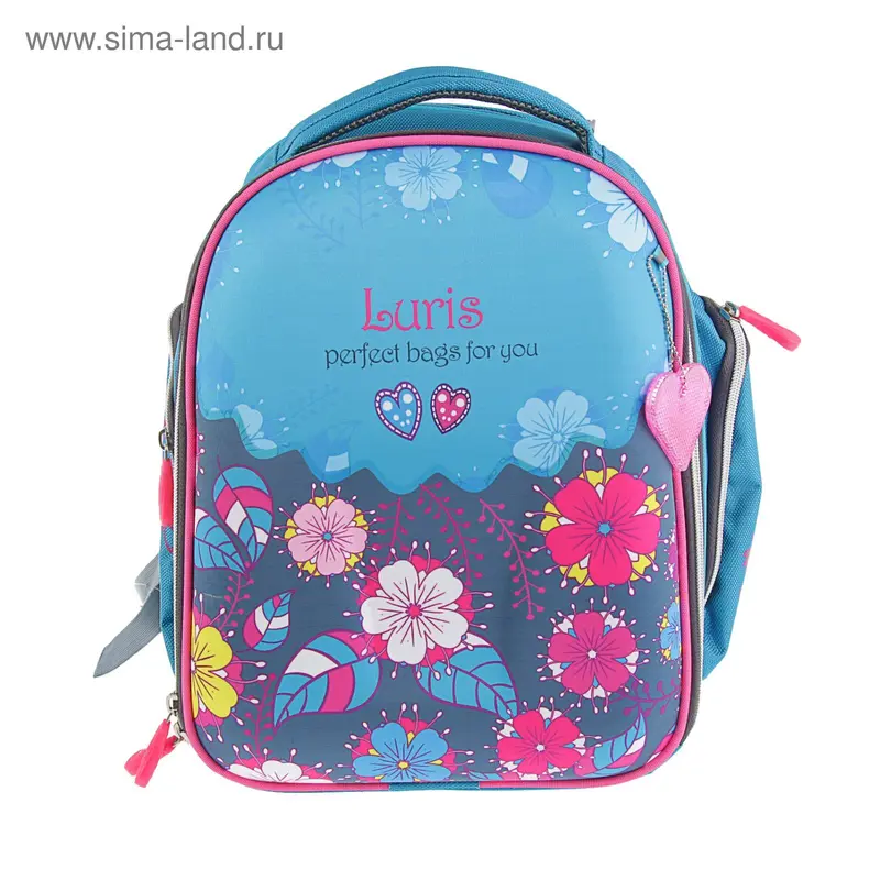 Рюкзак каркасный Luris 38*27*20 Джерри 5 + мешок для обуви для девочки «Цветочки»