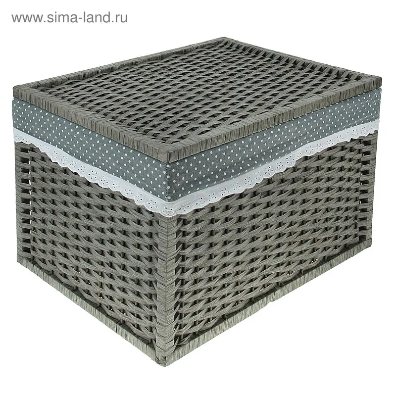 Корзина бельевая плетёная Доляна «Горох», 54×41×36 см