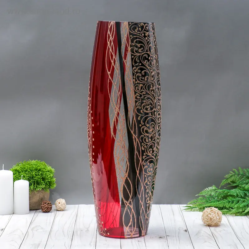 Ваза для цветов «Чериз», 13×17×50 см, стекло