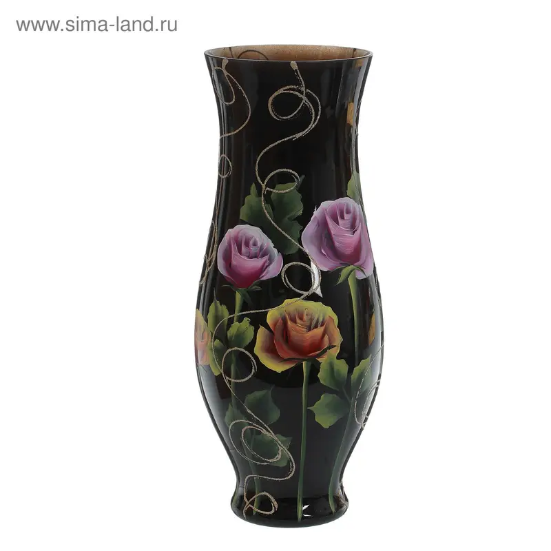 Ваза "Адрина" чёрная d-14х15х40 см