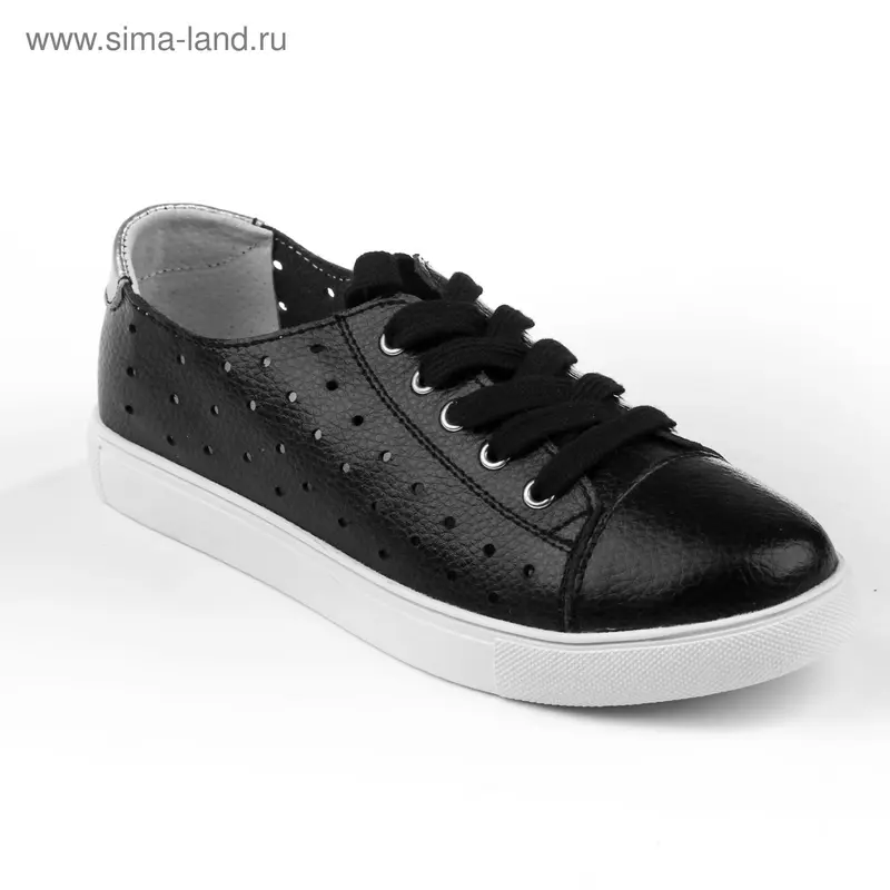 Кеды женские, размер 39, цвет чёрный (арт. 6786A)