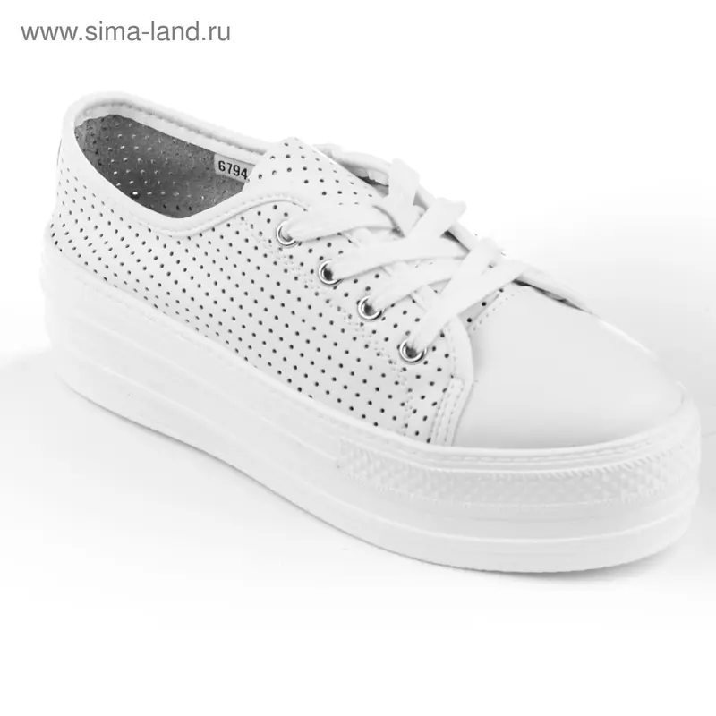 Кеды на платформе женские, размер 38, цвет белый (арт. 6794A)